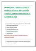 Compilation Bundle For PROPHECY RN CLINICAL JUDGMENT EXAMS QUESTIONS AND CORRECT ANSWERS &lpar;VERIFIED ANSWERS&rpar; PLUS RATIONALES 2025