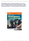 TEST BANK For Nancy Caroline&rsquo;s Emergency Care in the Streets&comma; 9th Edition all chapters verified and covered Grade A&plus; for exams purposes&period; latest update