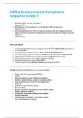 CWEA Environmental Compliance Inspector Grade 1 Questions and Answers Latest Guide 100&percnt; Verified