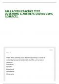 2025 ACVPM PRACTICE TEST QUESTIONS & ANSWERS SOLVED 100&percnt; CORRECT&excl;&excl;