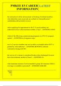 PMKEE E5 CAREER INFORMATION QUESTIONS AND ANSWERS 2025