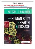 TEST BANK for The Human Body in Health & Disease&comma; 7th Edition by Kevin T&period; Patton and Gary A&period; Thibodeau &vert;all chapters covered&vert;