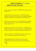 ADP PAYROLL SPECIALIST EXAM QUESTIONS AND ANSWERS 2025