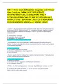 NR 511 Final Exam Differential Diagnosis and Primary Care Practicum &lbrack;NEW 2025&sol;2026 UPDATE&rsqb; COMPREHENSIVE EXAM QUESTIONS AND A DETAILED BREAKDOWN OF ALL ANSWERS EXAM &vert; COMPLETE TEST SOLUTION &vert; PASSED & REWORDED FOR ORIGINALITY GRADE A&plus; &vert; BRAND NEW&excl;&excl;&excl;