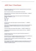 JATC Year 1 Final Exam  Questions & Answers Already Graded A&plus;