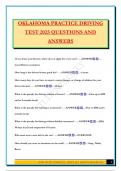 OKLAHOMA PRACTICE DRIVING TEST 2025 QUESTIONS AND ANSWERS