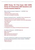 AORN Periop 101 Final Exam 2025 AORN  Periop 101 Actual Exam 2025 Questions and  Correct Answers Rated A&plus; 