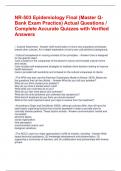 NR-503 Epidemiology Final &lpar;Master Q-Bank Exam Practice&rpar; Actual Questions &sol; Complete Accurate Quizzes with Verified Answers