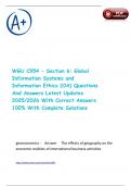 WGU C954 - Section 6&colon; Global Information Systems and Information Ethics &lpar;OA&rpar; Questions And Answers Latest Updates 2025&sol;2026 With Correct Answers 100&percnt; With Complete Solutions