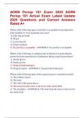 AORN Periop 101 Exam 2025 AORN  Periop 101 Actual Exam Latest Update  2025 Questions and Correct Answers  Rated A&plus;