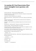 Accounting 201 Final Depreciation-Plant Assets-Intangible Assets questions with answers