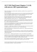 ACCT 201 Final Exam &lpar;Chapters 7&comma; 8&comma; 10&rpar; with answers 100- guaranteed pass