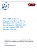 WGU C954 Section 4&colon; Organizational Decision Making &lpar;OA&rpar; Questions And Answers Latest Updates 2025&sol;2026 With Correct Answers 100&percnt; With Complete Solutions