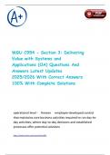 WGU C954 - Section 3&colon; Delivering Value with Systems and Applications &lpar;OA&rpar; Questions And Answers Latest Updates 2025&sol;2026 With Correct Answers 100&percnt; With Complete Solutions