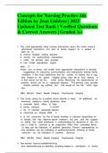Concepts for Nursing Practice 4th Edition by Jean Giddens | 2025 Updated Test Bank | Verified Questions & Correct Answers | Graded A+