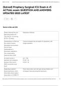 &lpar;Solved&rpar; Prophecy Surgical ICU Exam A v3 ACTUAL exam&colon; QUESTION AND ANSWERS UPDATED 2025 LATEST