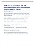 ACSM Personal Training Exam 2025&ndash;2026 &lpar;American College of Sports Medicine&rpar; Accurate Real Exam 140 Questions and Verified Correct Answers JUST RELEASED