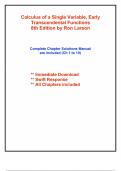 Calculus of a Single Variable&colon; Early Transcendental Functions 8th Edition - Solutions Manual by Larson