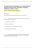 Test Bank Davis Advantage for Fundamentals Of Nursing &lpar;2 Volume Set&rpar; 4th Edition Judith M&period; Wilkinson&comma; Leslie S&period; Treas
