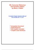 CB&colon; Consumer Behaviour 3rd Canadian Edition - Solutions Manual & Instructor's Guide by Babin 