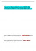 Personal Trainer Exam Latest 2025 With  Questions and Correct Answers Graded A&plus; 