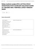Relias medical surgical RN A ACTUAL EXAM QUESTIONS WITH COMPLETE SOLUTION GUIDE &lpar;A&plus; GRADED 100&percnt; VERIFIED&rpar; LATEST VERSION 2025&excl;&excl;