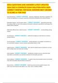 EDDA QUESTIONS AND ANSWERS LATEST UPDATED 2024&sol;2025 A COMPLETE EXAM SOLUTION WITH 100&percnt; CORRECT VERIFIED &sol;DETAILED ANSWERS BEST GRADED TO SCORE A&plus; FOR PASS