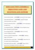 ESOL GACE TEST 2 SUBAREA 1- OBJECTIVES 1 AND 2 2025 QUESTIONS AND ANSWERS