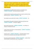 EDDA TEST EXAM QUESTIONS AND ANSWERS LATEST UPDATED 2024&sol;2025 A COMPLETE SOLUTION WITH CORRECT VERIFIED&sol;DETAILED ANSWERS BEST RATED A&plus; FOR SUCCESS
