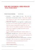   NUR 2633&colon; MATERNAL CHILD HEALTH   FINAL WORK SHEET