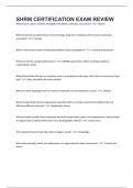 SHRM CERTIFICATION EXAM REVIEW&period; 130 QUESTIONS AND ANSWERS&period; LATEST 2025&sol;2026 
