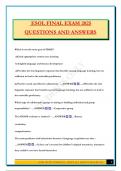 ESOL FINAL EXAM 2025 QUESTIONS AND ANSWERS