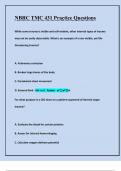 NBRC TMC 431 Practice Questions With Well Researched Expert Answers