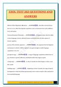 ESOL TEST 2025 QUESTIONS AND ANSWERS