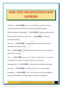 ESOL TEST 2025 QUESTIONS AND ANSWERS