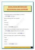 ESOL EXAM REVIEW 2025 QUESTIONS AND ANSWERS