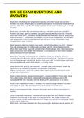 IHS ILE EXAM QUESTIONS AND ANSWERS