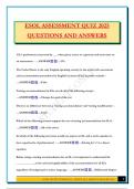 ESOL ASSESSMENT QUIZ 2025 QUESTIONS AND ANSWERS
