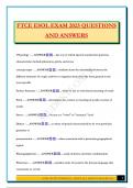 FTCE ESOL EXAM 2025 QUESTIONS AND ANSWERS