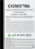 COM3703 Assignment 3 PORTFOLIO &lpar;ANSWERS&rpar; Semester 1 2026  - DISTINCTION GUARANTEED