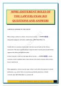 MPRE &lpar;DIFFERENT ROLES OF THE LAWYER&rpar; EXAM 2025 QUESTIONS AND ANSWERS