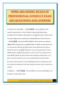 MPRE-ABA MODEL RULES OF PROFESSIONAL CONDUCT EXAM 2025 QUESTIONS AND ANSWERS