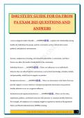 D402 STUDY GUIDE FOR OA FROM PA EXAM 2025 QUESTIONS AND ANSWERS