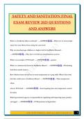 SAFETY AND SANITATION FINAL EXAM REVIEW 2025 QUESTIONS AND ANSWERS