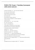 NURS 2750 Exam 1 Nutrition Assessment with correct answers