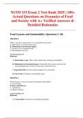 NUFD 153 Exam 2 Test Bank 2025 &vert; 100&plus; Actual Questions on Dynamics of Food and Society with A&plus; Verified Answers & Detailed Rationales