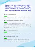 Exam 1&colon; NU 606&sol; NU606 &lpar;Latest 2025&sol; 2026 Update&rpar; Advanced Pathophysiology Review&vert; Questions & Answers&vert; Grade A&vert; 100&percnt; Correct &lpar;Verified Solutions&rpar;- Regis