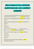 MOLD EXAM ACTUAL 2025&sol;2026 QUESTIONS AND 100&percnt; CORRECT ANSWERS