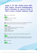 Exam 2&colon; NU 606&sol; NU606 &lpar;Latest 2025&sol; 2026 Update&rpar; Advanced Pathophysiology Review&vert; Questions & Answers&vert; Grade A&vert; 100&percnt; Correct &lpar;Verified Solutions&rpar;- Regis