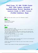 Final Exam&colon; NU 606&sol; NU606 &lpar;Latest 2025&sol; 2026 Update&rpar; Advanced Pathophysiology Review&vert; Questions & Answers&vert; Grade A&vert; 100&percnt; Correct &lpar;Verified Solutions&rpar;- Regis